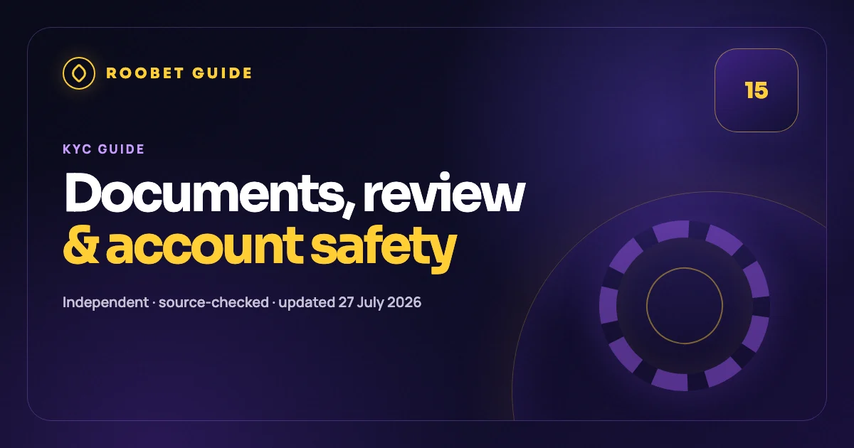 Editorial cover for the Roobet KYC and verification guide