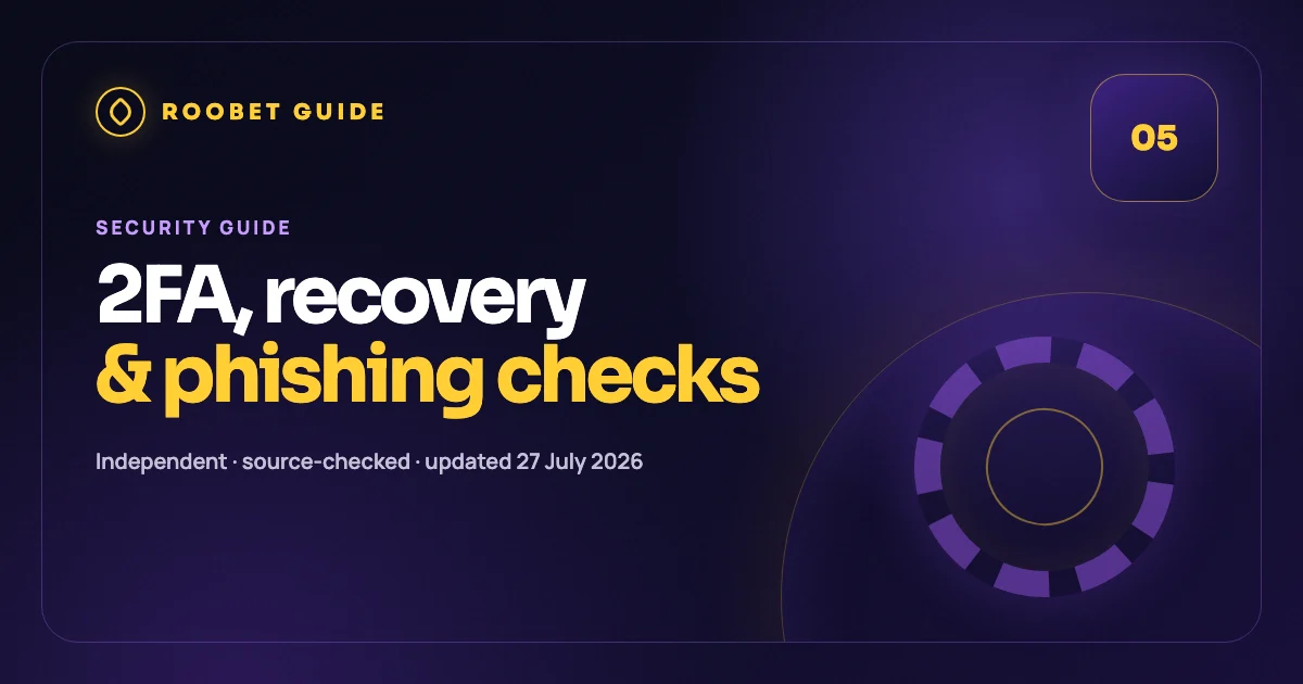 Editorial cover for the Roobet account security and 2FA guide